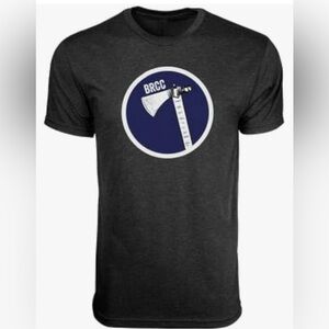 NIP Black Rifle Coffee Company Tomahawk T-Shirt, Vintage Black Gray Heather
